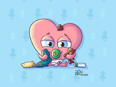 Baby heart! animation baby baby heart character design digital art drawing heart illustration toddlers