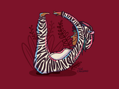 Letter D - 36 Days Of Type animals character design childrens book illustration digital art drawing illustration lettera lettering lettering art onesie zebra