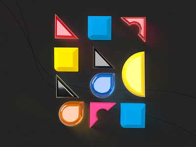 Abstract shapes 3d abstract adobe dimension adobe illustrator design illustration shapes typography