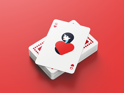 Playingcard design illustration typography