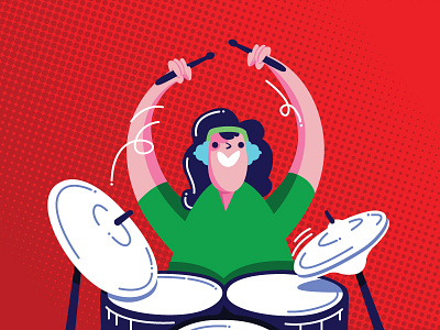 Drummer character design drummer music musical instrument