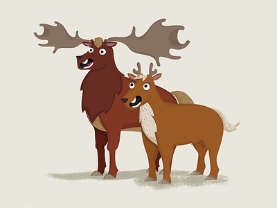Oisín the Deer and Ruairi the Fawn character design deer fawn illustration mascots