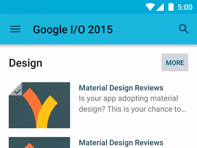 Google I/O Search android googleio material design
