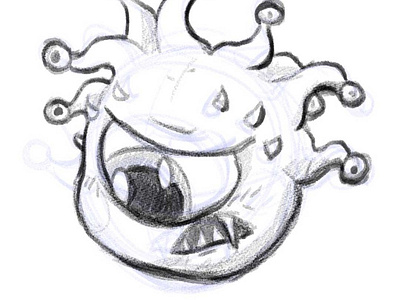 Chibi beholder sketch cartoon chibi cute digital digital painting fanart illustration illustrator