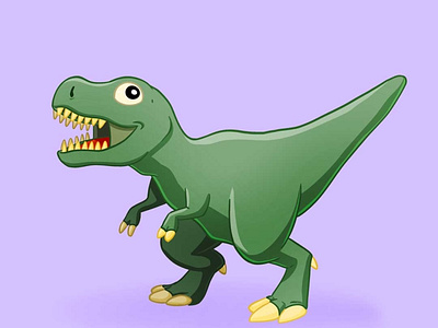 T-Rex cartoon chibi cute digital dinosaur illustration illustrator