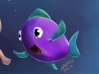 Happy Sea Friends cartoon cute digital painting fish painter