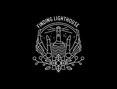 FINDING LIGHTHOUSE art artwork badge branding clothing illustration lineart logo monoline vintage