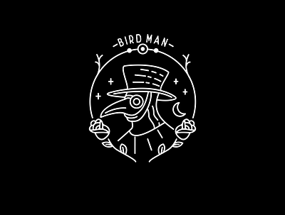 BIRDMAN art artwork birdman classic clothing illustration lineart linework monoline occult vintage