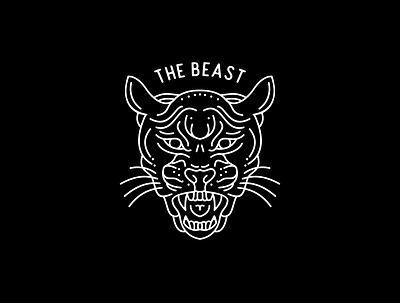 THE BEAST art artwork classic clothing dbhtee illustration lineart linework monoline tiger vintage