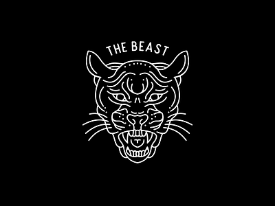 THE BEAST art artwork classic clothing dbhtee illustration lineart linework monoline tiger vintage