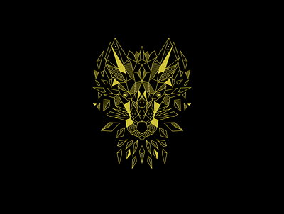 GLASS WOLF abstract artwork classic clothing geometric glass gold illustration lineart modern monoline pattern surreal tattoo vintage wild wolf wolf logo