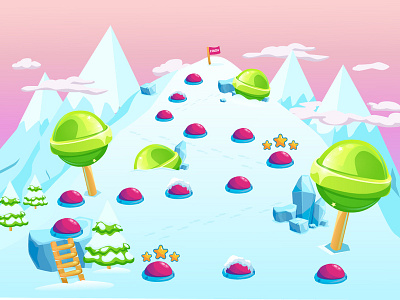 Snowy eLearning game design elearning fantasy art game gamedesign gaming illustration illustrator levels menu