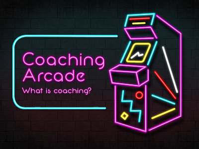 Coaching Arcade elearning illustration neon neon sign vector