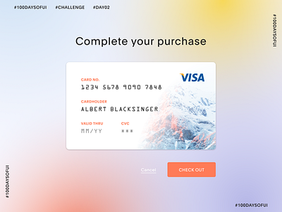 Credit Card Checkout / UI Challenge / Day 2 100daychallenge 100daysofui 100daysproject checkout credit card credit card design credit card payment design flat minimal purchase ui web