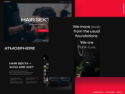 Landing Page Design / UI Challenge / Day 3 100daychallenge 100daysofui 100daysproject barber barbershop design flat haircut landing page landing page design minimal ui web website