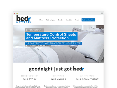 Bed'r Mattress mattress store website