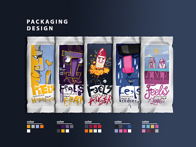 Feels - Packaging design art chocolate color drawing graphicdesign illustration packaging