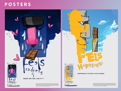 Feels - Poster design - Sadness * Happiness art design drawing graphicdesign illustration packagingdesign poster posterdesign