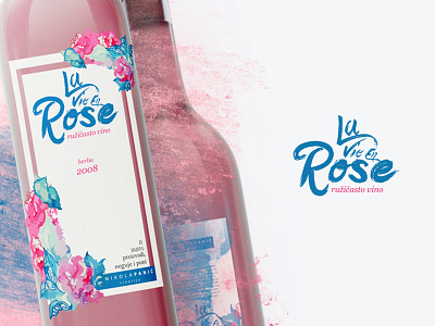 La Vie En Rose - Label Design - Close Up design floral flowers graphicdesign labeldesign packaging packagingdesign watercolor wine