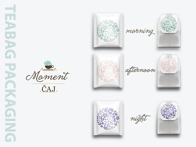 Moment Tea - Tea Bag Packaging design floral graphicdesign labeldesign packaging packagingdesign pastel pastels tea