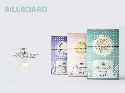 Moment Tea - Billboard Design design floral graphicdesign labeldesign packaging packagingdesign pastel pastels tea