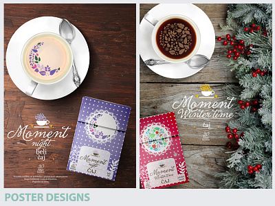Moment Tea - Poster Design - Night/Winter Time design floral graphicdesign labeldesign packaging packagingdesign pastel pastels poster posterdesign tea