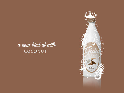 Gala Milk - Coconut design drawing floral graphicdesign illustration packaging packagingdesign posterdesign typography