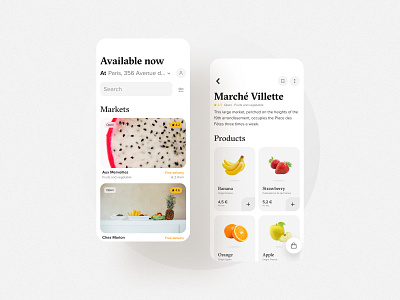Fruit and vegetable market app bordeaux clean dailyui figma french designer fruits interface design market minimal simple uxui vegetable