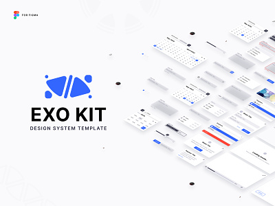 EXO KIT Design System bordeaux clean design exo figma free freebies french designer interface design isometric kit kits system template ui ui kit
