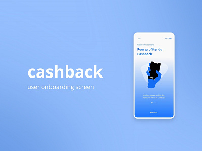 Cashback app onboarding screen