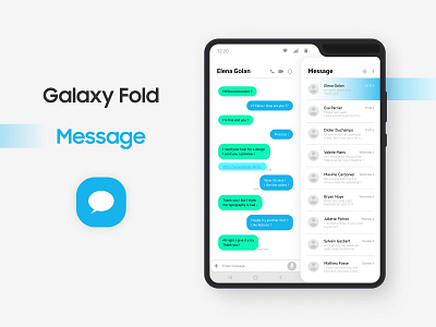 Galaxy Fold - Message App app bordeaux clean design figma fold foldable french designer galaxy interface design message simple ui ux