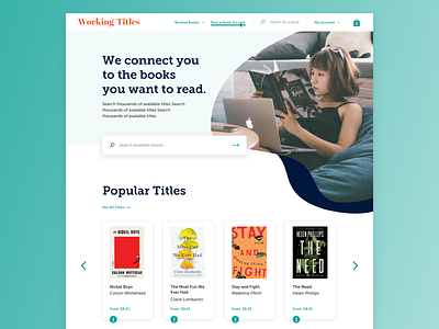 Book Trading WIP books cards navy organic shape reading search box teal ui ux web design
