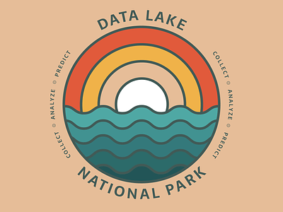 Data Lake National Park - Reporting Team T-Shirt Concept data analytics data lake element 84 first post illustration logo national park retro