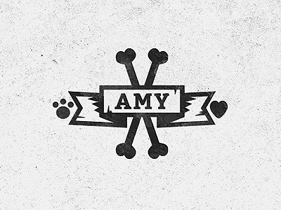 Amy amy artcore bones cross dog heart illustration logo paw