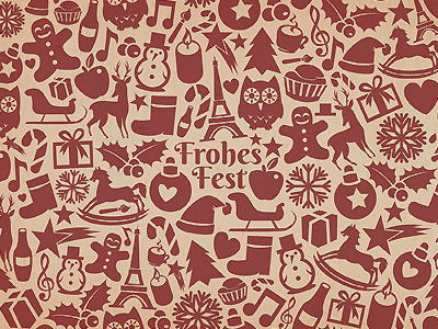 Xmas Pattern for "Galerie Le Garage" artcore card christmas icons illustration owl pattern red