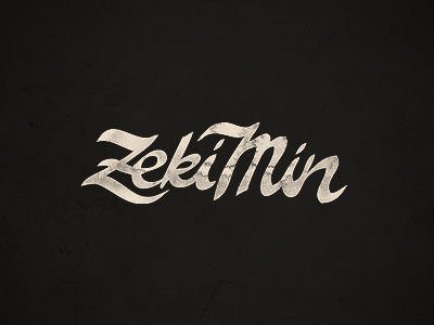 Logo for "Zeki Min" artcore design font logo type typo typography