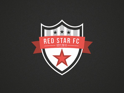 "Red Star FC" football crest artcore artcoreillustrations banner black crest football logo red star team white