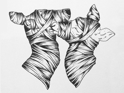 Bandaged Love artcoreillustrations bandage blackandwhite deer deftones drawing hexagram love tattoo