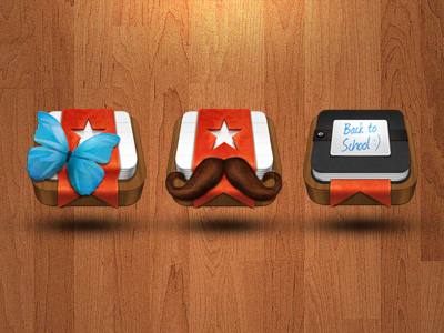Wunderlist Icon Campaign 6wunderkinder beard book butterfly icon paper ribbon star wood wunderlist