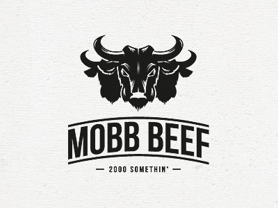 Mobb Beef Logo artcoreillustrations beef black brand burger cow design illustration logo white