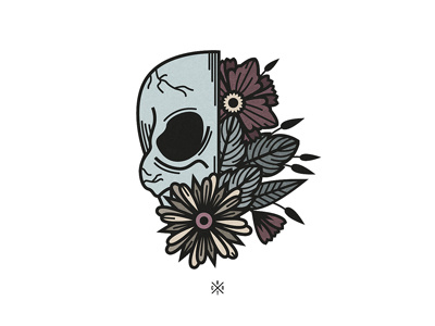Skull art artcoreillustrations dead death flower illustration leaf leaves skull tattooart vector vectorart
