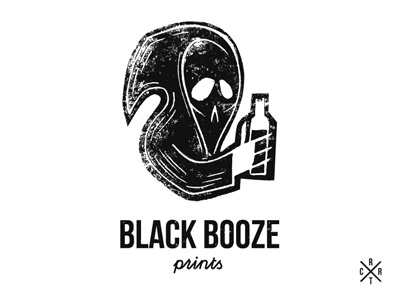 Black Booze Prints artcoreillustrations black blackboozeprints booze death print handmade illustration linocut linoprint skull tattooart