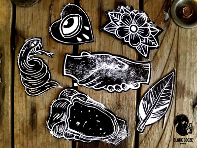 Black Booze Prints Sticker Pack No.1