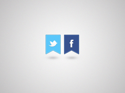 Twitter & Facebook twitter facebook blue artcore bird cotton