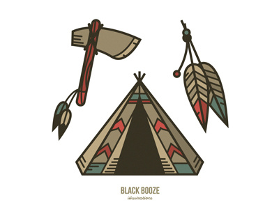 Native America Flash Set america art blackboozeillustrations design feather icons illustration logo tipi tomerhawk vector