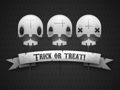 "Trick or treat" Wallpaper artcore beard black cross halloween illustration lollipop rain skull trick or treat