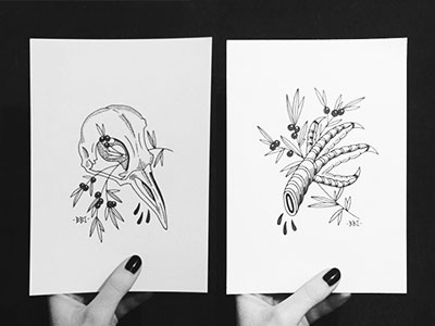 Skull And Claw art bird black blackboozeillustrations claw drawing illustration skull tattoo tattooart white