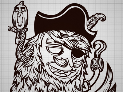 Pirate Vector artcore beard bird feather illustrator pirate vector