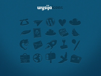 Wysija Icons airplane balon bird cloud feather hat heart letter mailbox news paper pen rocket stamp wings wordpress