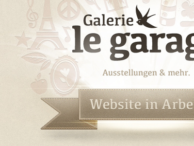 "Galerie le garage" coming soon page artcore banderole brown exhibition galerie swallow website